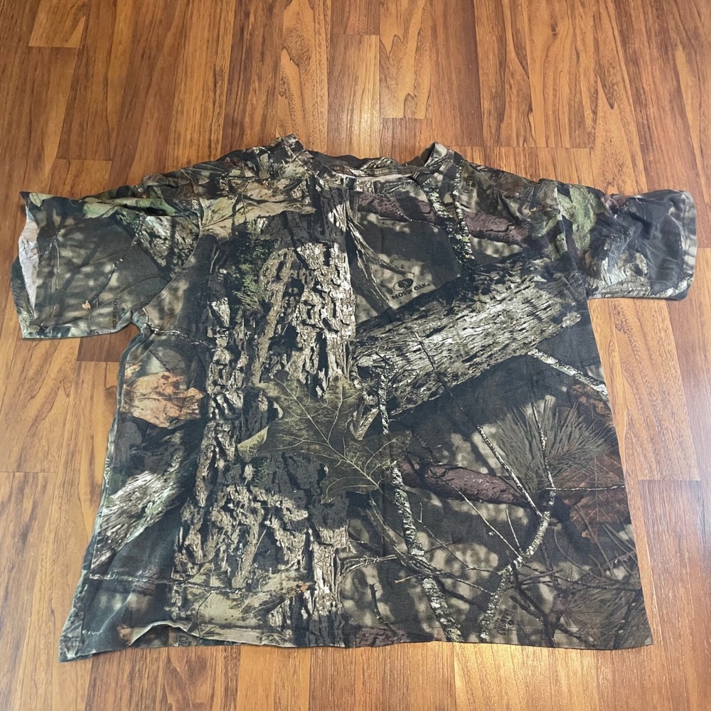 Game Winner Mossy Oak Camo T Shirt Mens XL Break Up Hunting Camouflage Tee Brown